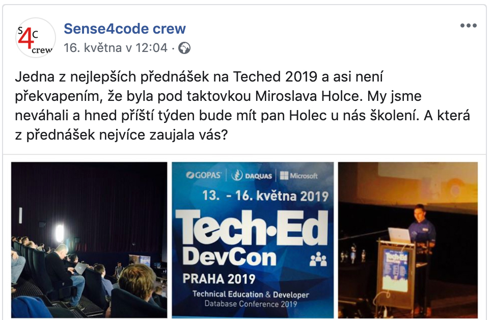 Přednáška na konferenci TechEd-DevCon